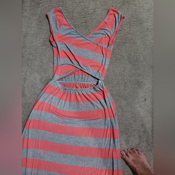 Long Crossback Striped Maxi Dress - Womans Small/medium - Picture 2 of 3